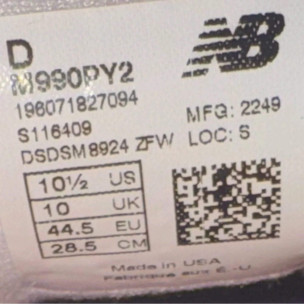 Teddy Santis x New Balance 990v2 Made in USA 'Purple Yellow' - Picture 8 of 9